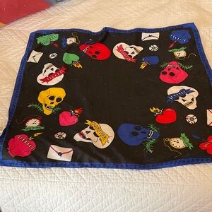 Colorful Skull and Heart Scarf